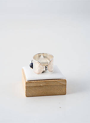 Inel materiale placate cu argint albastru SECRET DE CUIR femeie