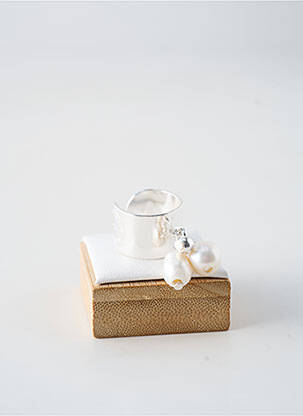 Inel materiale placate cu argint alb SECRET DE CUIR femeie