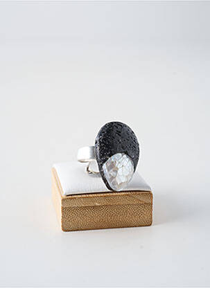 Inel materiale placate cu argint negru NATURE BIJOUX femeie