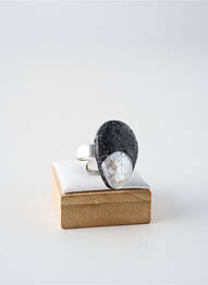 Inel materiale placate cu argint negru NATURE BIJOUX femeie