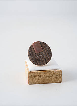 Inel ornament element din lemn gri NATURE BIJOUX femeie