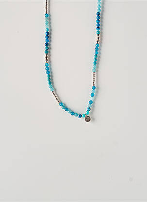 Colier materiale placate cu argint albastru SECRET DE CUIR femeie