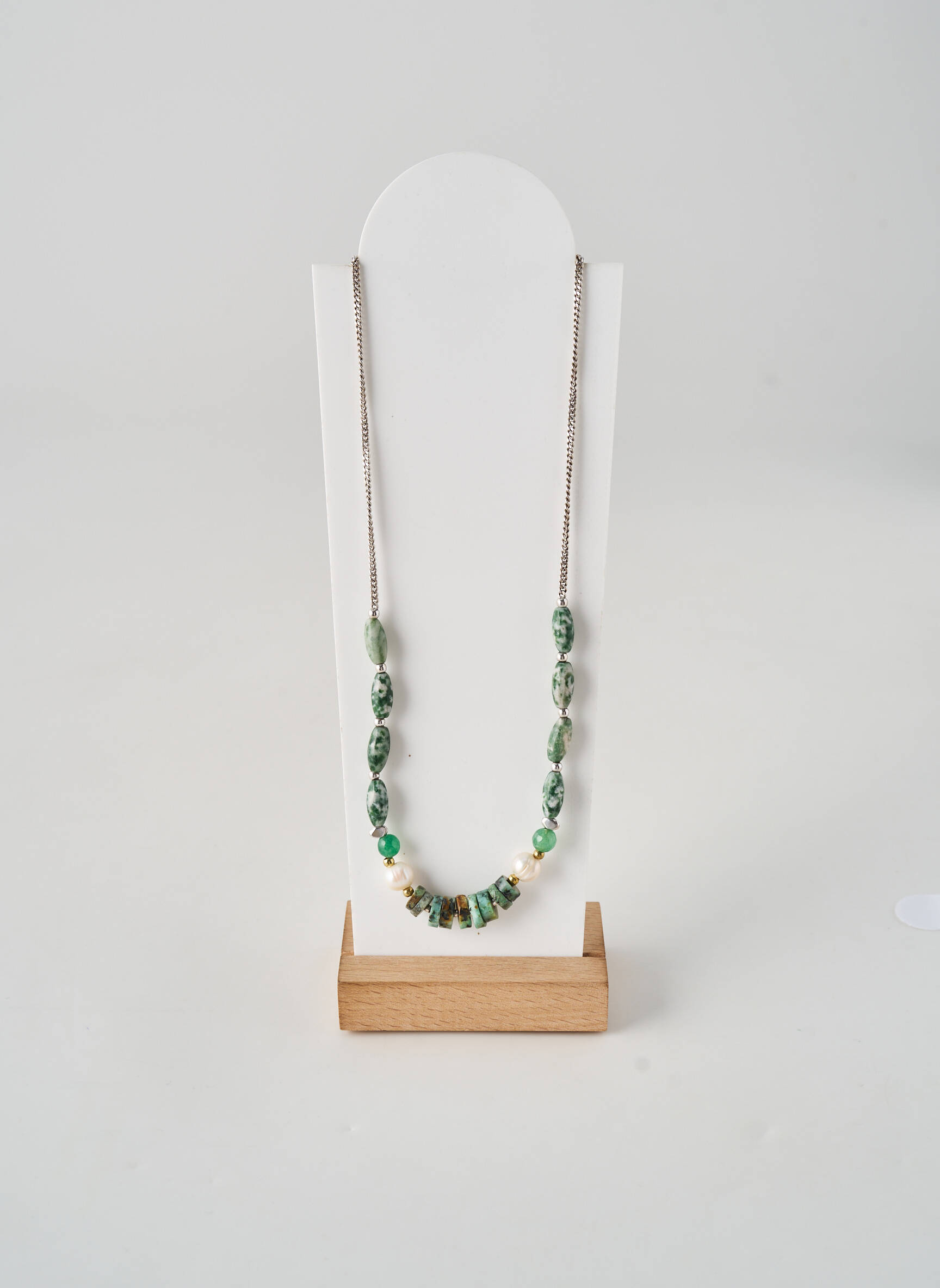 Colier ornament cu mărgele verde NATURE femeie