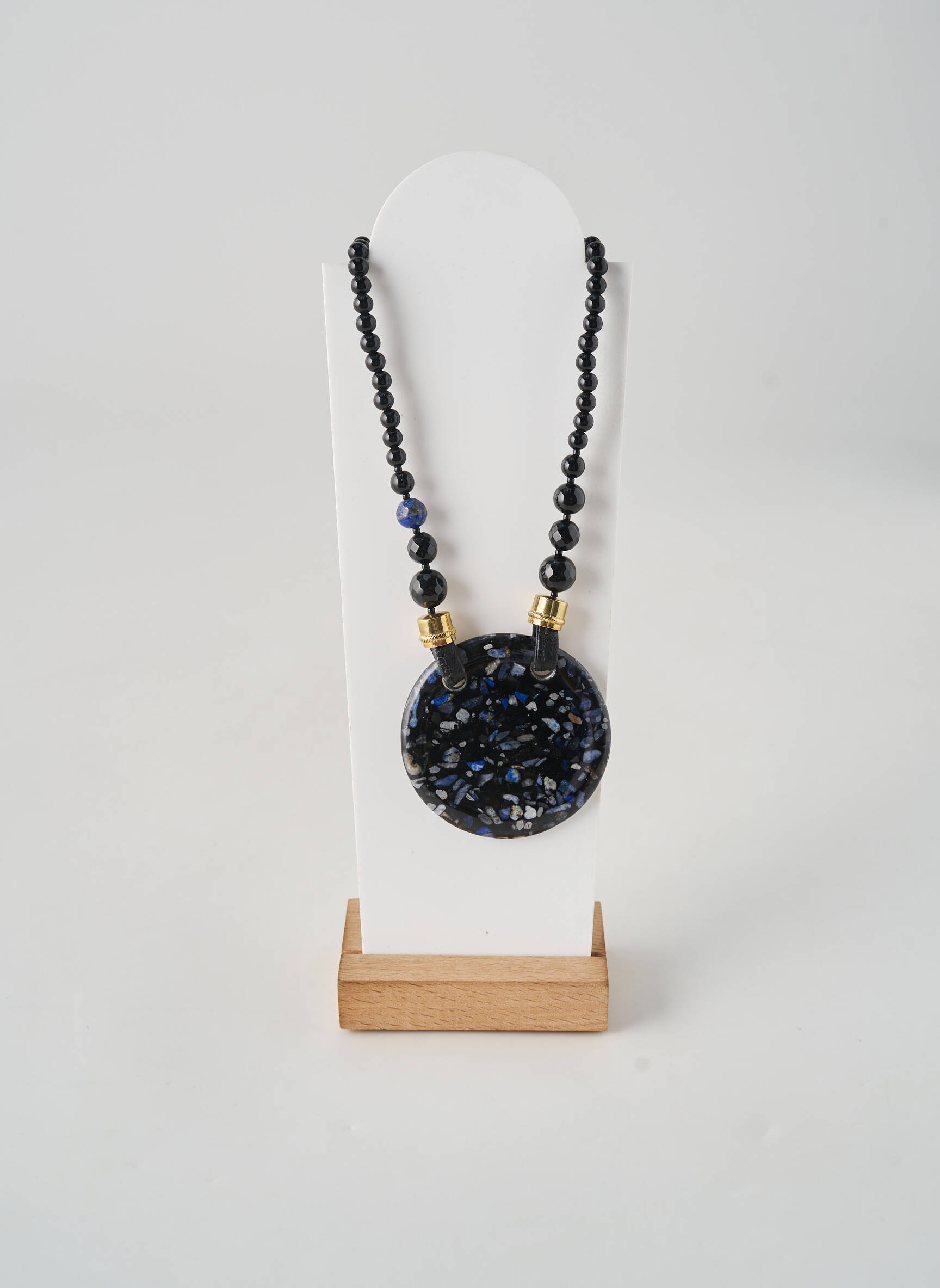 Colier materiale placate cu aur negru NATURE femeie