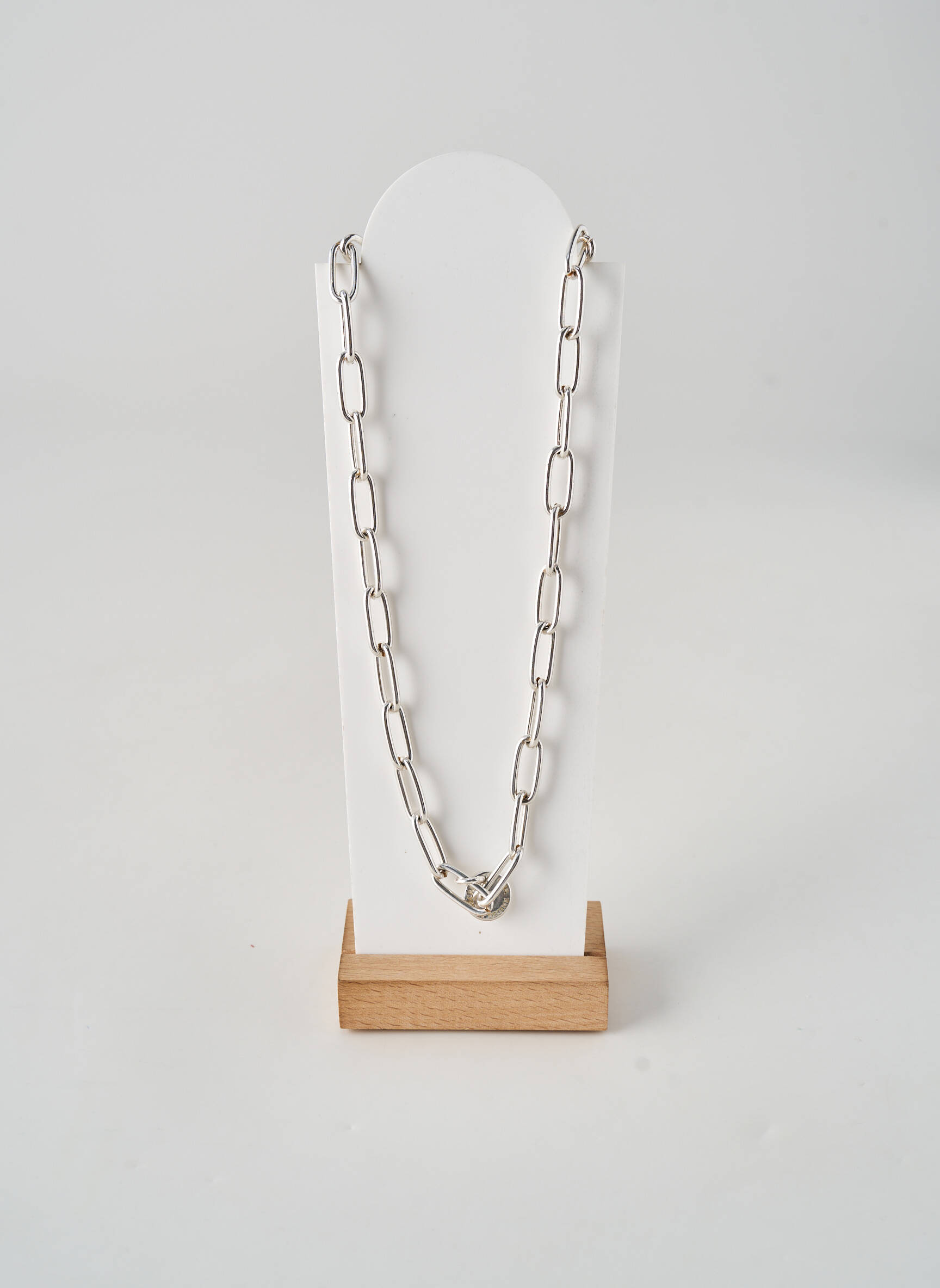 Colier lung argintiu SECRET DE CUIR femeie