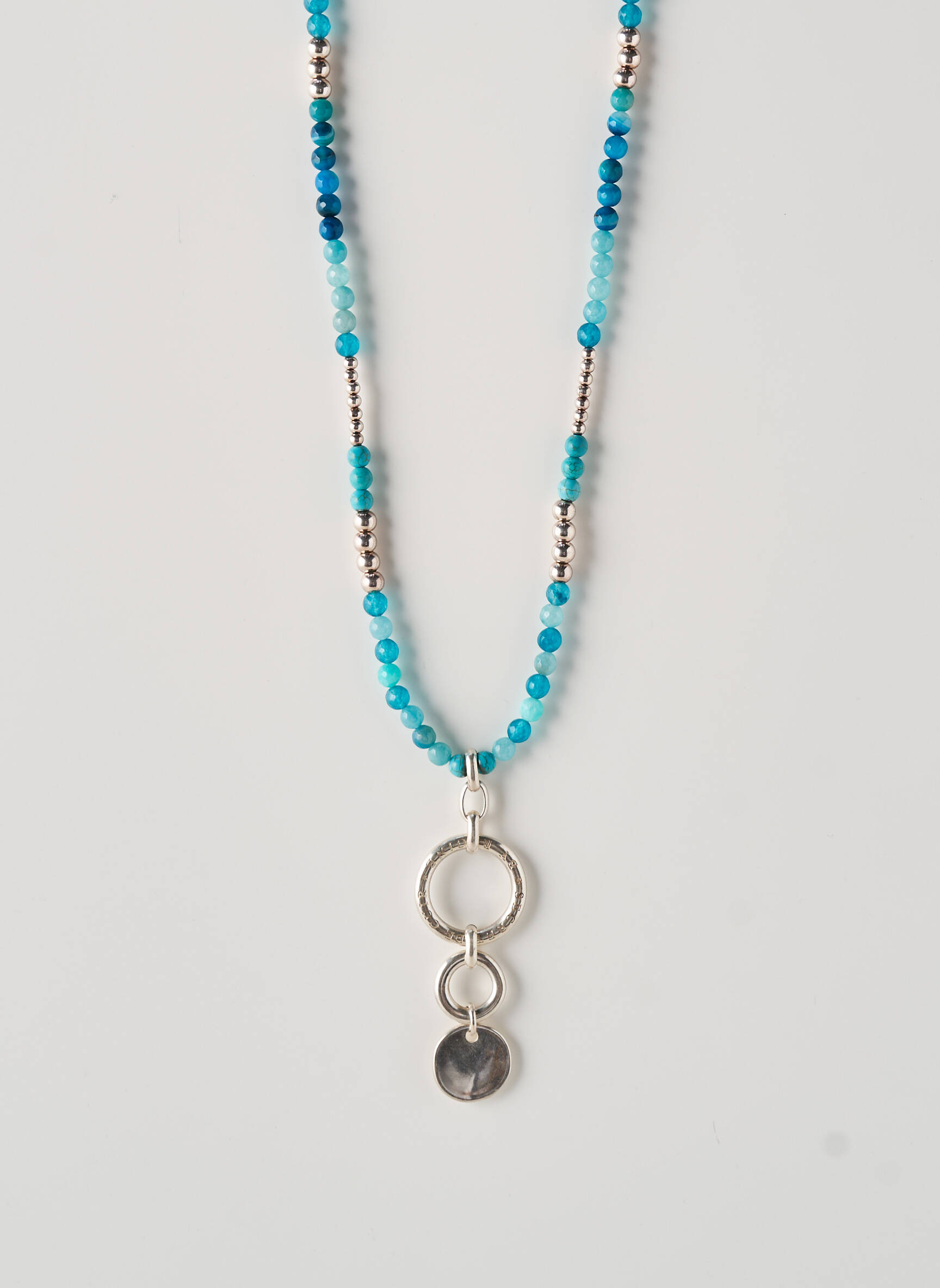 Colier ornament cu mărgele albastru SECRET DE CUIR femeie