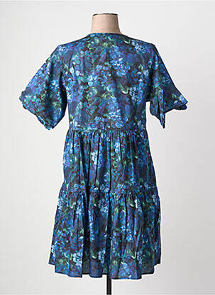 Rochie midi imprimeu fantezie mâneci scurte albastru RHUM RAISIN femeie