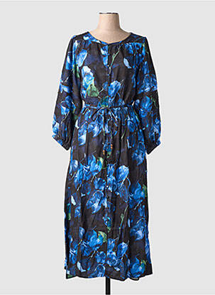 Rochie lungă mâneci lungi mâneci lungi albastru RHUM RAISIN femeie