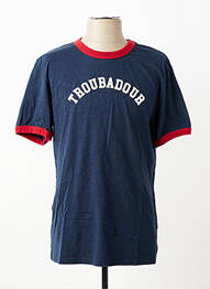 Tricou croială dreaptă mâneci scurte albastru LE VIEUX GAULOIS homme