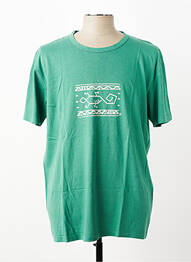 Tricou croială dreaptă mâneci scurte verde POU NOU homme