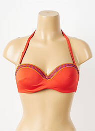 Sutien de costum de baie bretele elastice detașabile top sutien modelat portocaliu ANTIGEL femeie