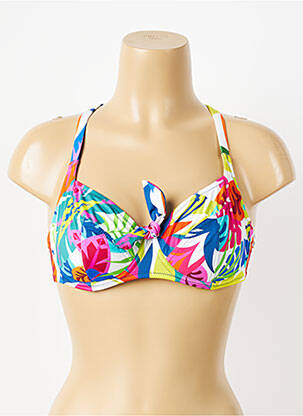 Sutien de costum de baie elasticitate sutien cupe întregi cu decolteu înalt roz ANTIGEL femeie