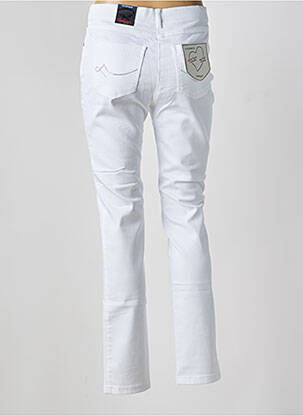 Pantalon slim țesătură poplin mărime normală alb TONI femeie