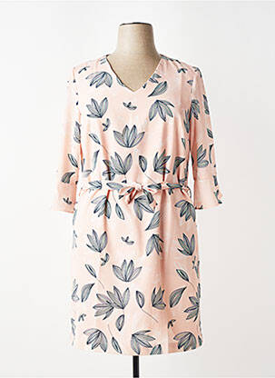 Rochie scurtă croială fluidă mâneci 3/4 roz DIANE LAURY femeie
