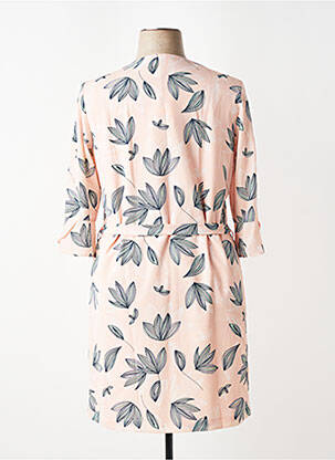Rochie scurtă croială fluidă mâneci 3/4 roz DIANE LAURY femeie