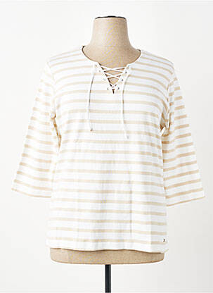 Tricou guler în v mâneci 3/4 bej KATMAI femme