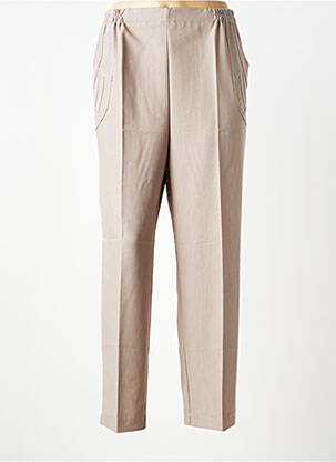 Pantalon drept talie elastică mărime normală maro PLURIELLES femeie