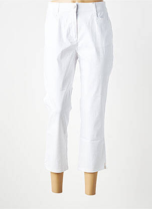 Pantalon 7/8 țesătură poplin mărime normală alb DIANE LAURY femme