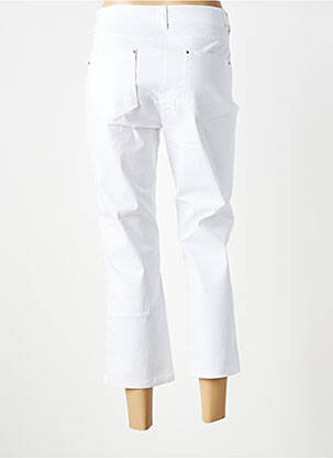 Pantalon 7/8 țesătură poplin mărime normală alb DIANE LAURY femme