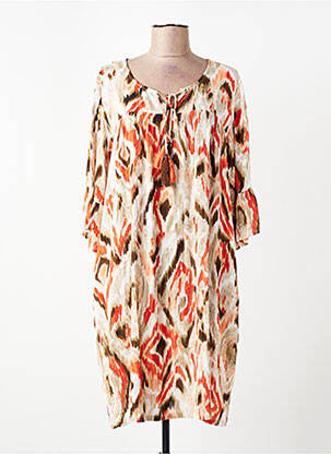 Rochie midi mâneci 3/4 mâneci 3/4 bej EGATEX femeie