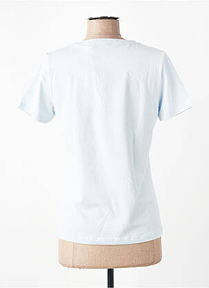 Tricou guler în v mâneci scurte albastru MISE AU GREEN femeie