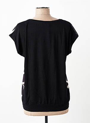 Top țesătură crep mâneci scurte negru ESCORPION femeie