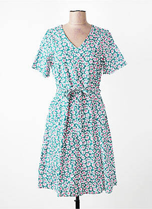 Rochie midi imprimeu floral mâneci scurte verde ARMOR LUX femeie