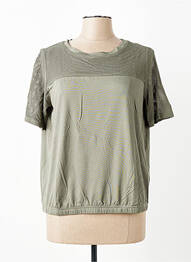 Top țesătură jersey mâneci scurte verde FRANK WALDER femme