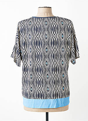 Tricou imprimeu fantezie mâneci scurte albastru FRANK WALDER femeie