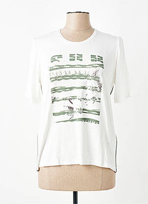 Tricou serigrafie mâneci scurte bej FRANK WALDER femeie