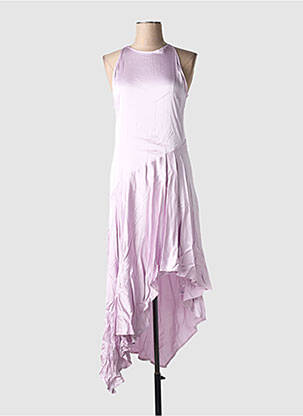 Rochie lungă croială evazată fără mâneci violet LAUREN VIDAL femeie