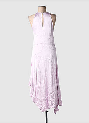 Rochie lungă croială evazată fără mâneci violet LAUREN VIDAL femeie