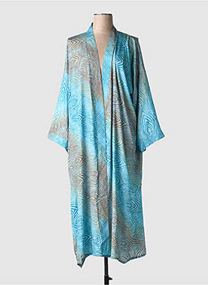 Jachete kimono mâneci lungi albastru LAUREN VIDAL femeie