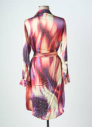 Rochie midi imprimeu fantezie mâneci lungi violet LAUREN VIDAL femeie