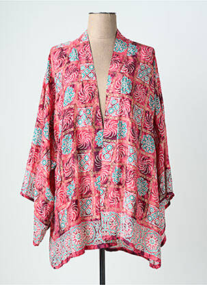 Jachete kimono mâneci lungi roz LAUREN VIDAL femeie