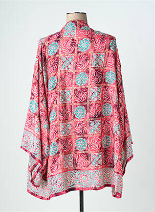 Jachete kimono mâneci lungi roz LAUREN VIDAL femeie