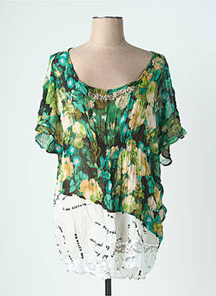Tunică mâneci scurte croială fluidă verde ELLY ITALIA femeie
