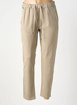 Pantalon 7/8 talie elastică bej VANILLA femeie