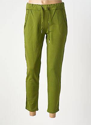 Pantalon 7/8 talie elastică verde PASSION femeie