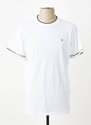 Tricou croială cambrată mâneci scurte alb REVER MILE bărbat