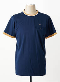 Tricou croială cambrată mâneci scurte albastru REVER MILE homme