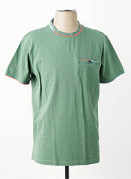 Tricou croială cambrată mâneci scurte verde REVER MILE homme