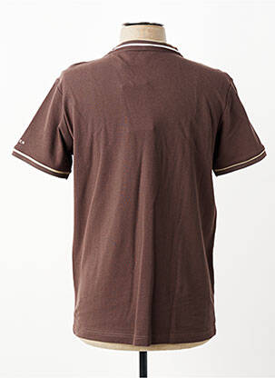 Tricou broderie mâneci scurte maro REVER MILE bărbat