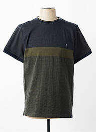 Tricou croială dreaptă mâneci scurte albastru REVER MILE homme
