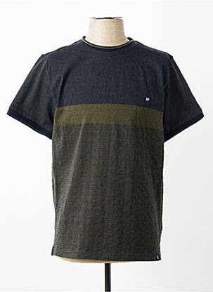 Tricou croială dreaptă mâneci scurte albastru REVER MILE homme