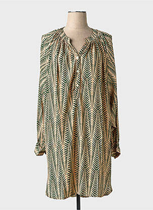 Rochie midi croială fluidă mâneci lungi verde GOLD & SILVER femeie