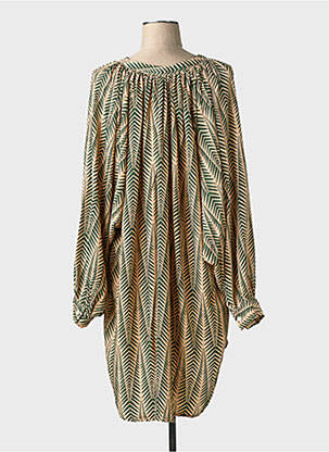 Rochie midi croială fluidă mâneci lungi verde GOLD & SILVER femeie