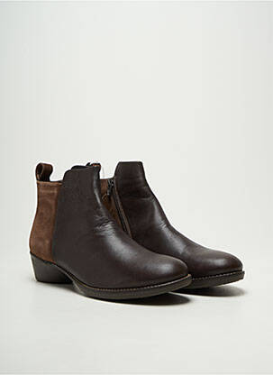 Botine/ghete cubanez toc de 4 la 6 cm maro TBS femeie