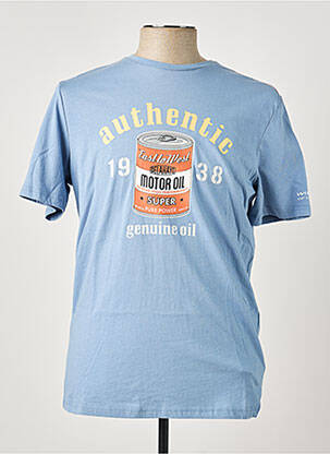 Tricou croială cambrată mâneci scurte albastru DELAHAYE homme