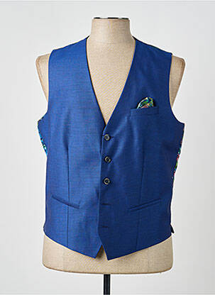 Vestă fără mâneci efect material satinat albastru MONSIEUR HECTOR bărbat